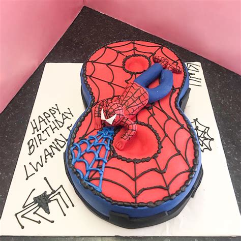 Spiderman Theme 8th Birthday Cake Winni