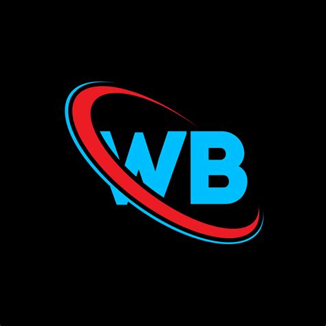 WB logo. WB design. Blue and red WB letter. WB letter logo design ...