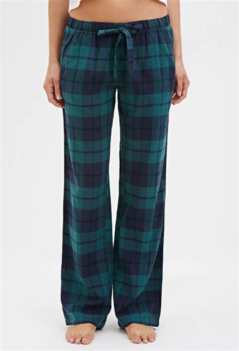 Forever 21 Classic Plaid Pj Pants In Green Lyst