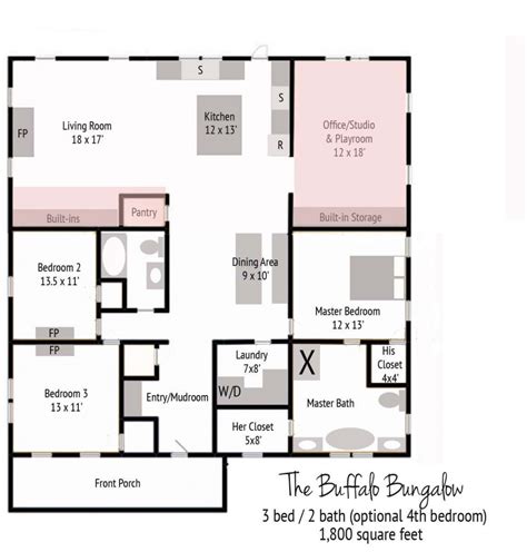 Large Bungalow Floor Plans