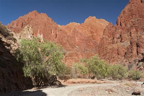 Puerta Del Diablo Aka Devils Gate Red Rock Formation In Dry Red