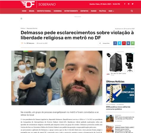 DF Soberano Delmasso pede esclarecimentos sobre violação à liberdade