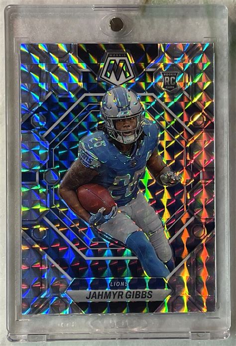 2023 Panini Mosaic Jahmyr Gibbs Reactive Silver True Rookie Card 324