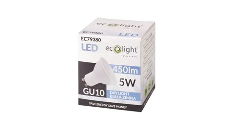 Żarówka LED GU10 5W 450lm 6500K Barwa Zimna 120 stopni EC79380 ECO