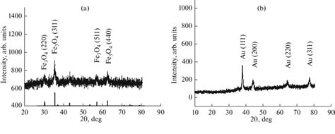 X Ray Diffraction Patterns For A Fe 3 O 4 And B Fe 3 O 4 Au