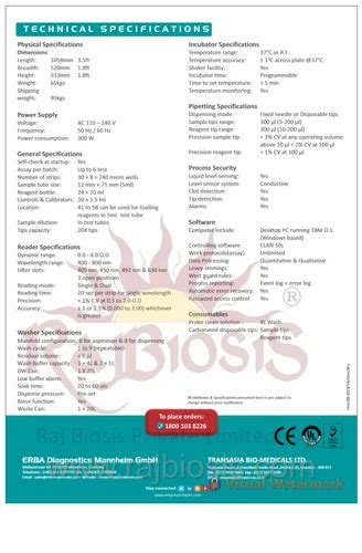 Immunoassays Analyzer Erba Lisascan Em Automated Elisa Microplate