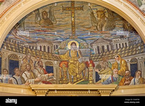 Roma mosaico di Gesù Maestro di Santa Pudenziana chiesa dal IV secolo