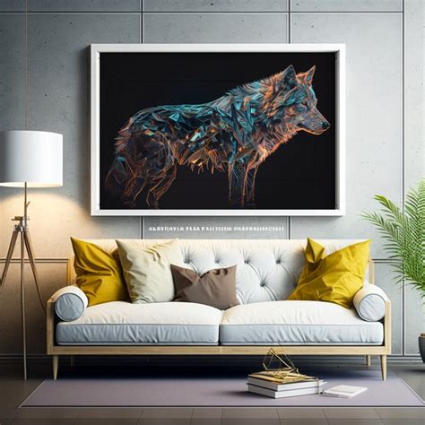 Abstract Wolf Painting Wall Art Wolf Print Wall Art Wall Decor Art ...