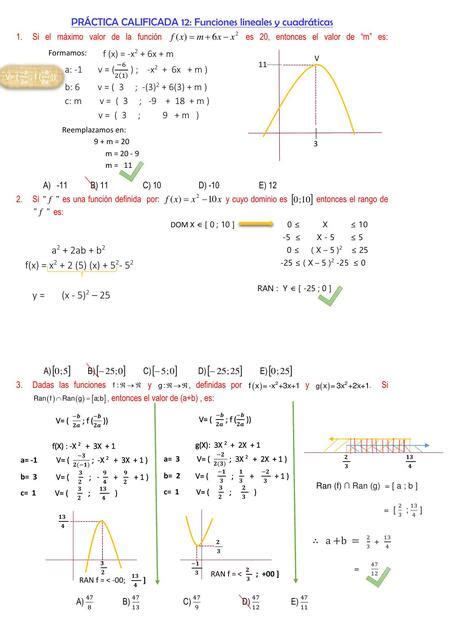 Funciones Lineales Y Cuadr Ticas Frecia Maria De Los Angeles Neyra
