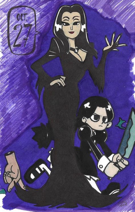 Morticia and Wednesday Addams by AnimeMookie on DeviantArt