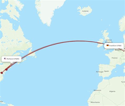 All Flight Routes From Portland To Frankfurt PWM To FRA Flight Routes