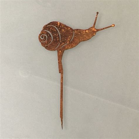 Rusty Snail Plant Stake Garden Decoration Rusted Snail Garden Art