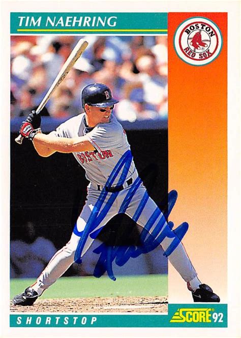 Tim Naehring Autographed Baseball Card Boston Red Sox Score