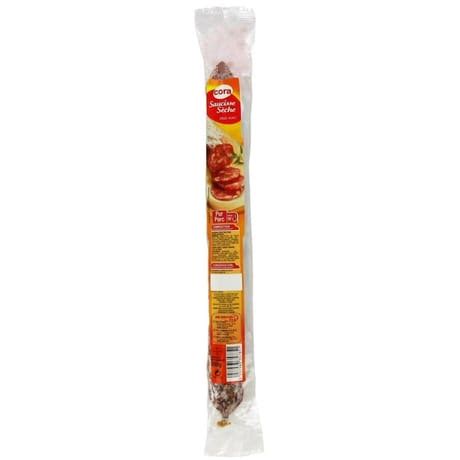 Cora saucisse sèche pur porc droite 250g