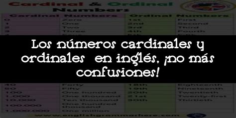 Los números cardinales y ordinales en inglés no más confusiones 2025