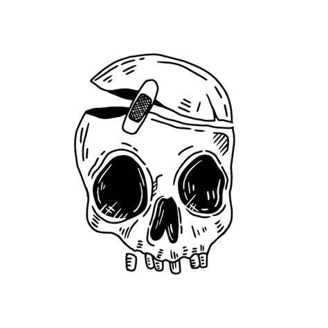 Premium Vector Hand Drawn Skull Doodle Illustration For Tattoo Stickers