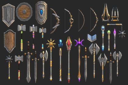 Poly Stylized Fantasy Weapons Unity Assetstore Price Down Information