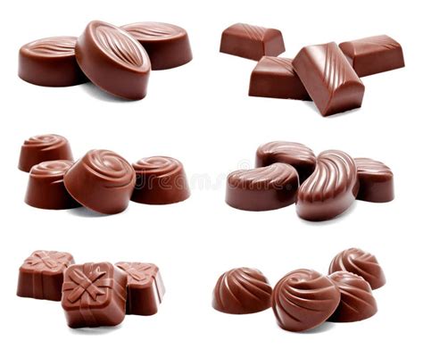 Collection Of Photos Assortment Of Chocolate Candies Stock Image