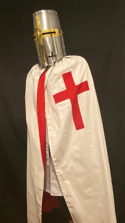 100 Cotton Knights Templar Cloakmantle With Christian Cross Etsy Uk