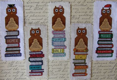 Owl Sitting on Books Cross-stitch Bookmark Patterns Combo Pack - Etsy