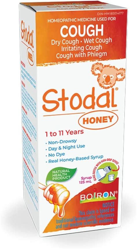 Boiron Stodal Childrens Honey Syrup 125ml Homeopathic Medicine For