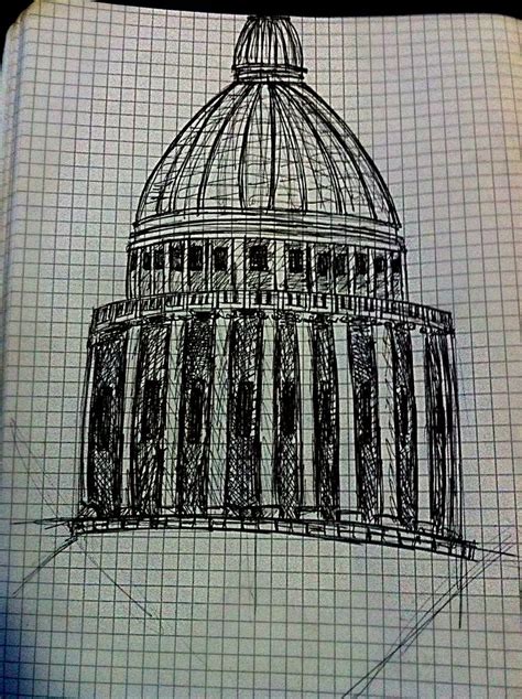 Dome Sketch: Abstract Architecture Drawing