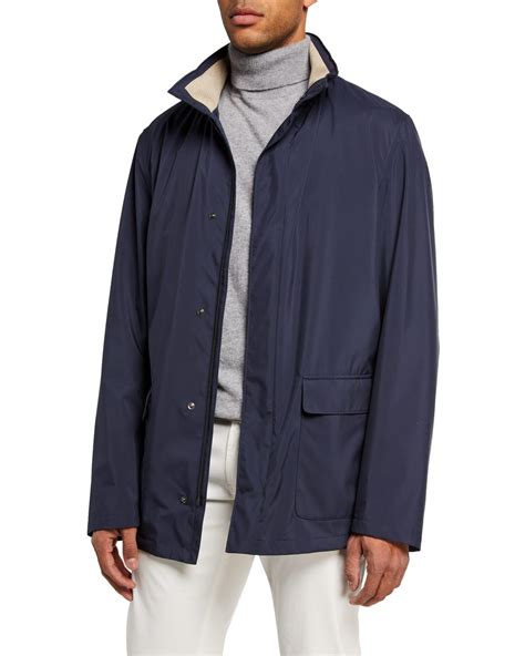 Loro Piana Voyager Zip Front Coat In Blue For Men Lyst