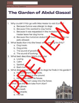 The Garden Of Abdul Gasazi Chris Van Allsburg Comprehension Vocabulary CCSS