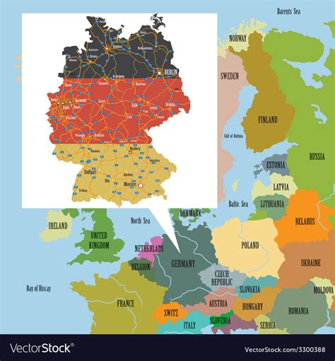 Original Map Europe And Germany Royalty Free Vector Image