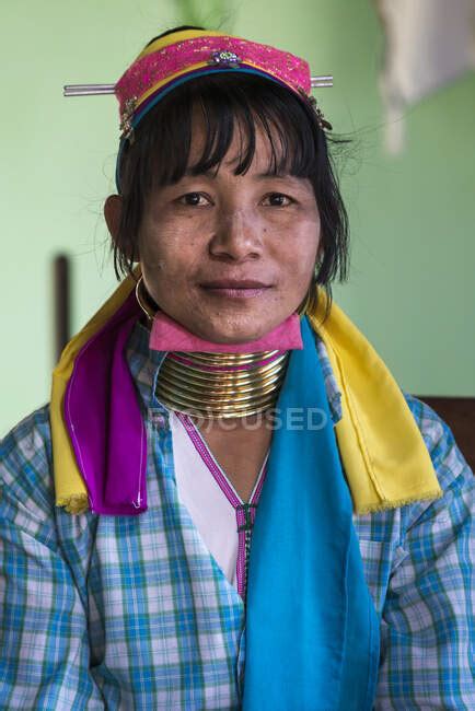 Senior Burmese Woman From Kayan Tribe Aka Padaung Long Neck Asia