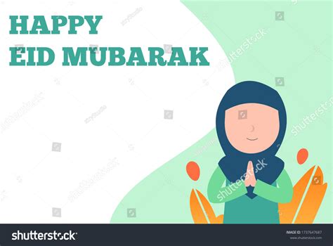 Eid Mubarak Greeting Card Selamat Idul เวกเตอร์สต็อก ปลอดค่าลิขสิทธิ์