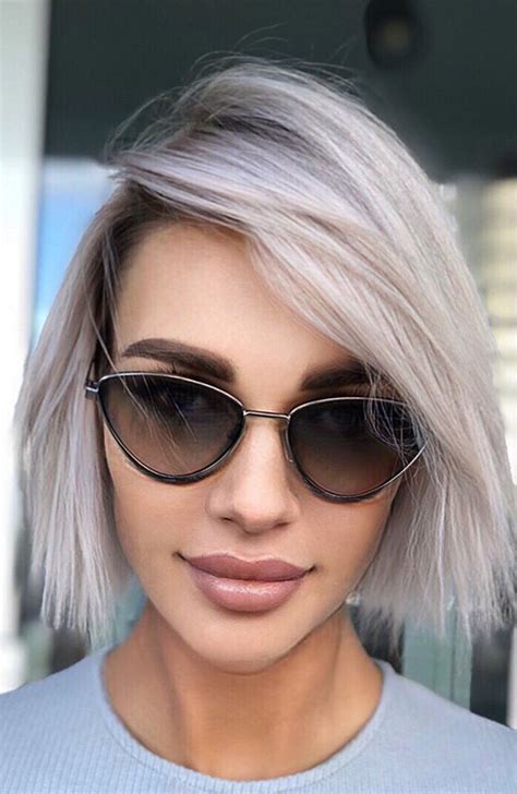 Trendy Haircuts For Women To Try In Platinum Blonde Long Bob