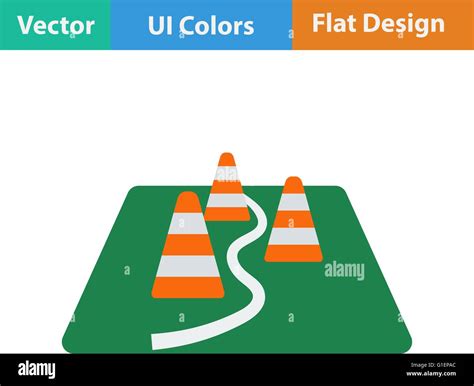 Flat design icon of football training cones in ui colors. Vector ...