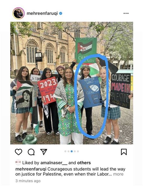 Mehreen Faruqi (Deputy Greens Leader) poses with children holding sign ...