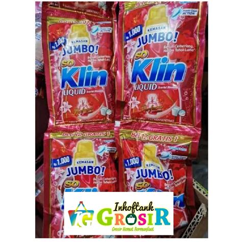 Jual So Klin Liquid Merah Renceng 1000 Isi 12 Sachet Shopee Indonesia