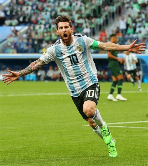 Lionel Messi Festejando Su Gol Ante Nigeria En El Mundial De Rusia 2018