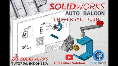 Solidworks Tutorial Indonesia 076 Auto Baloon Universal Joint