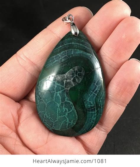 Green Dragon Veins Agate Stone Pendant Sudd Ztvdxe