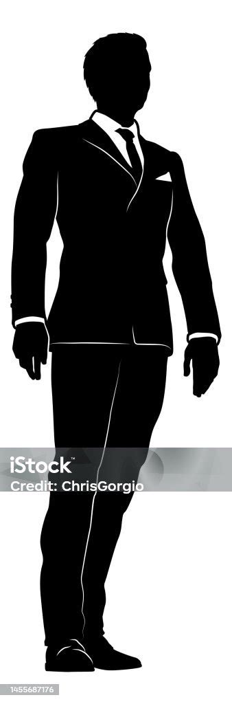 Business Man In Suit Silhouette Person Stock Illustration - Download ...