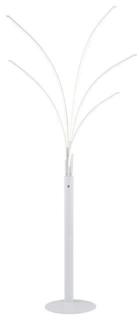 60W LED Arch Tree Floor Lamp Touch Dimmer Modern Design Matte White