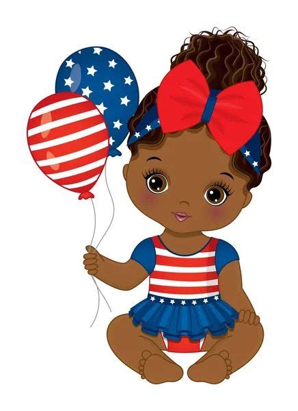 En La Misma Serie Con Patriotic Cute Black Baby Girl With