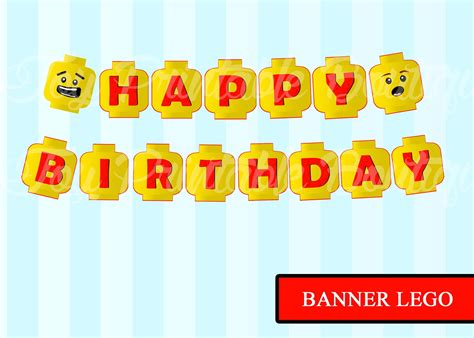 Printable Banner Happy Birthday Lego Instant Etsy