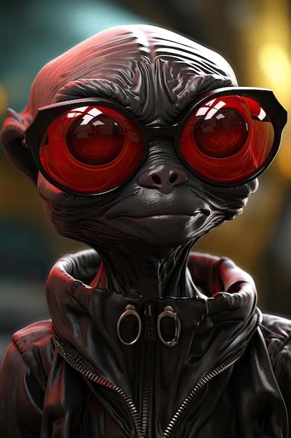 Premium AI Image | a alien wearing sunglasses