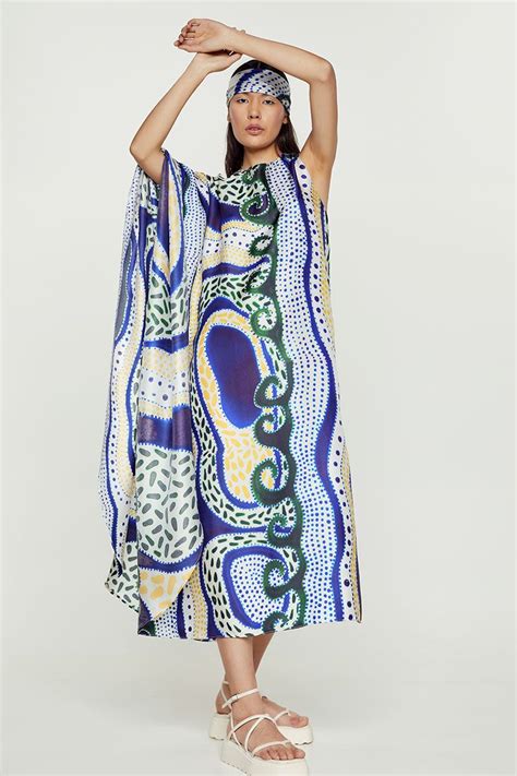 Maxi Printed Dress Geelist