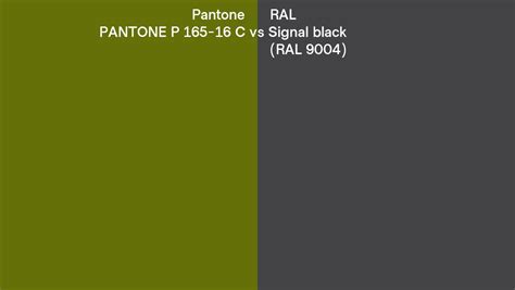 Pantone P C Vs Ral Signal Black Ral Side By Side Comparison