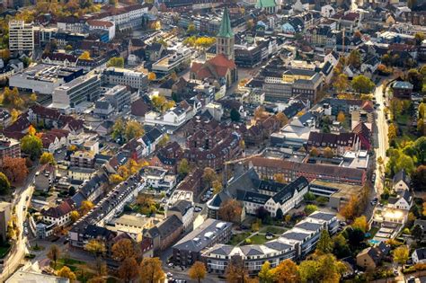 Hamm Aus Der Vogelperspektive Innenstadtansicht Mit Kirchengeb Ude Der