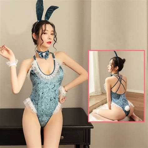 Jual Lingerie Sexy Gadis Kelinci Lucu Cosplay Seragam Jumpsuit