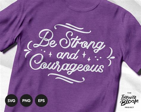 Be Strong And Courageous Svg Christian Scripture Svg Bible Etsy