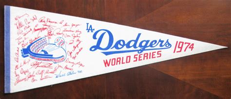 Lot Detail - 1974 LOS ANGELES DODGERS WORLD SERIES TEAM NAME PENNANT