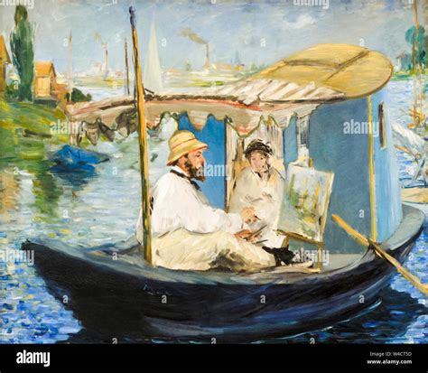 Claude Monet Malerei In Seinem Studioboot Fotos Und Bildmaterial In